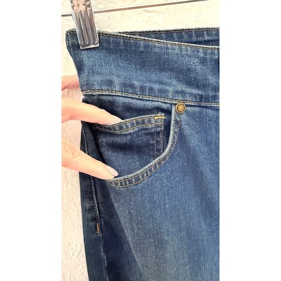 Ramy Brook Women's Karter High Waisted Denim Skirt Snap Up Front Stretch 25 XS - Picture 6 of 15